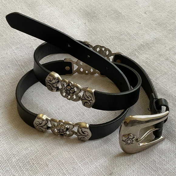 NEW Western Black Leather With Metal Medalions Adjustable Belt Size M/L NWOT - Picture 16 of 16